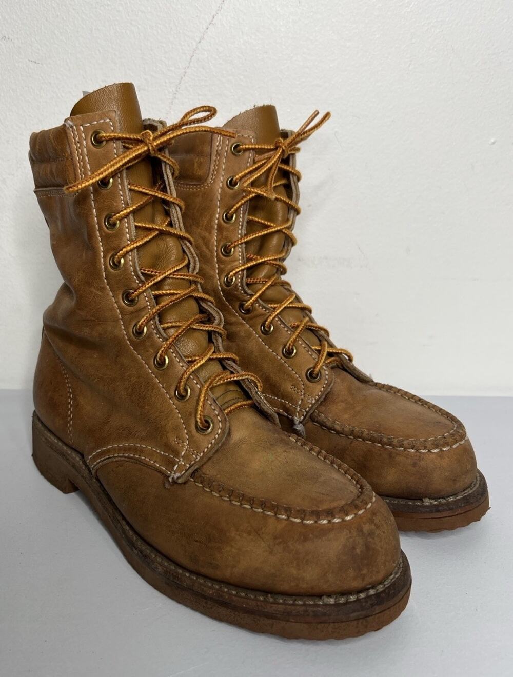 Vintage Hy-Test Safety Moc Toe Boots USA Union Made Women’s Size 6